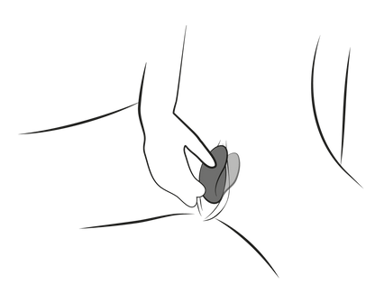 Illustration shows the We-Vibe Unite in use. An "X-Ray" design shows how the We-Vibe Unite fits into the body when initially inserting it while solo. | Kinkly Shop