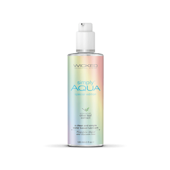 Wicked Simply Aqua - 4OZ in Special Edition. The bottle has a rainbow coloration to it. | Kinkly Shop
