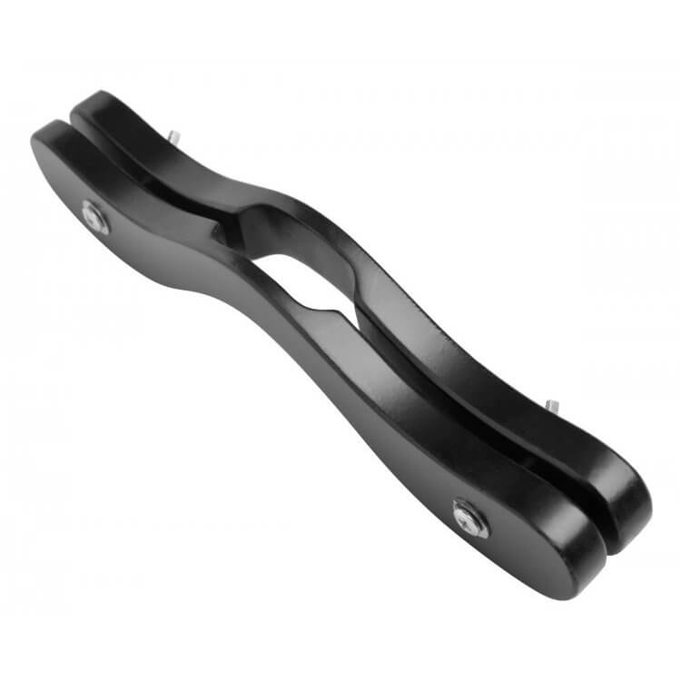 Top down view of the Master Series Enforcer Humbler showcases its design. The image shows the extra space in the center of the device where the testicles go. | Kinkly Shop