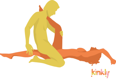 Straddle Position. The receiving partner lays flat with one leg high in the air. The penetrating partner straddles the laying-flat leg while cradling the raised leg to slide inside. 