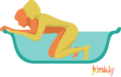 Bend Over Bathtub Sex Position. Partners in rear entry sex position in a bathtub.