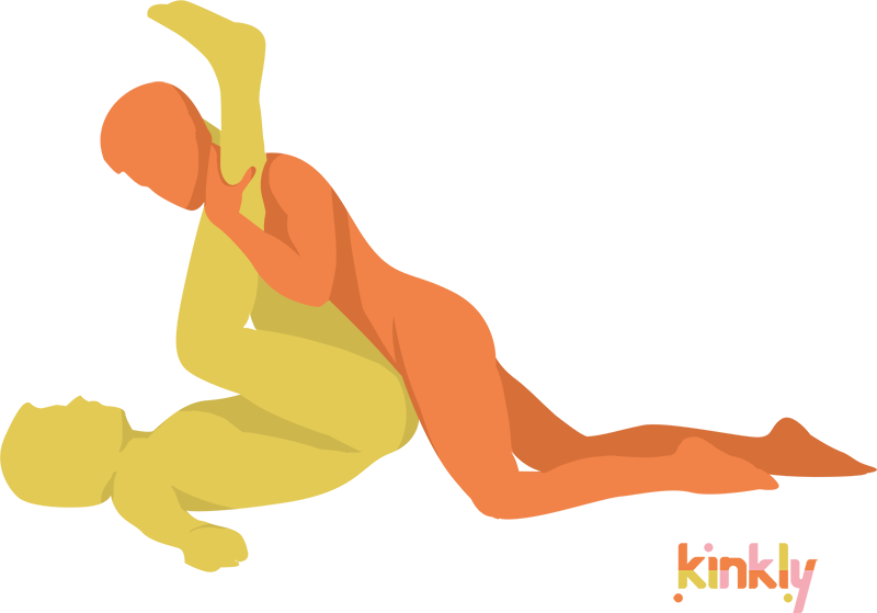 Tuck Knee Sex Position. The receiver lays on their back with their thighs and legs pulled back to their chest. This causes their hips to rise off the ground. The penetrating partner then leans in and partially lays on top to penetrate.