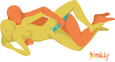Lesbian Spooning Position. Both partners lie on their sides and cuddle up together. Any activity can be done from there, but the illustration shows the from-behind partner touching the front partner's clitoris. 