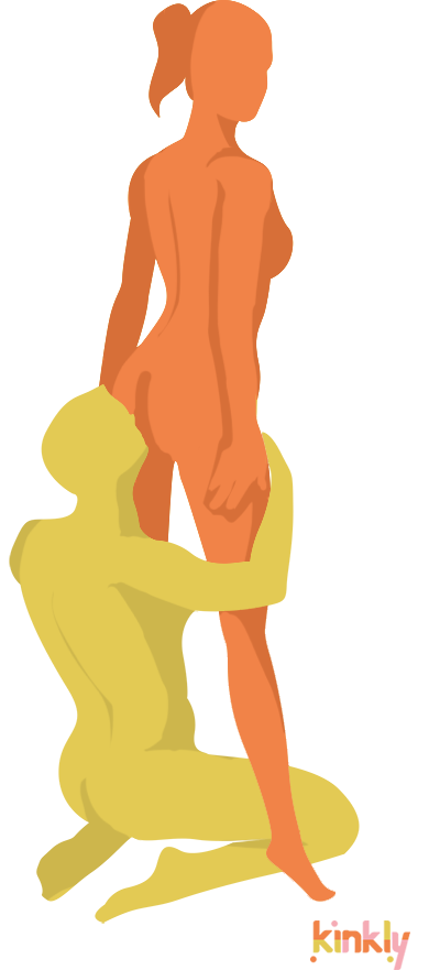 Butler Sex Position: The receiver partner stands. The giving partner kneels at their feet to providing analingus or cunnilingus with ease. 