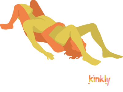 diagram of the 68 sex position - the giving partner lies on their back, with their knees bent and their feet flat on the floor. The receiving partner then lays on their back on top of the giving partner to receive oral sex.