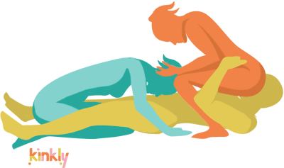 Doubling Threesome sex position: One partner lays flat on their back. One person sits on top of their face for oral sex while the third person kneels to provide oral sex to the laying partner.