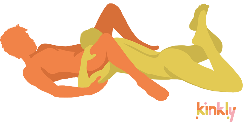 Flag Stick Sex Position. The receiving partner lays down on their back with their knees spread. The giving partner lays down on their tummy, with their face in-between the receiver's legs. 