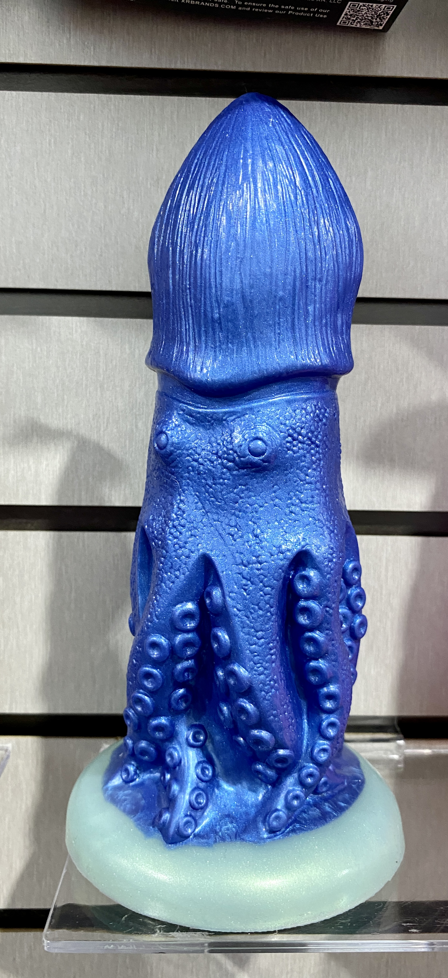 A blue dildo resembling a squid from XR Brands Creature Cocks line