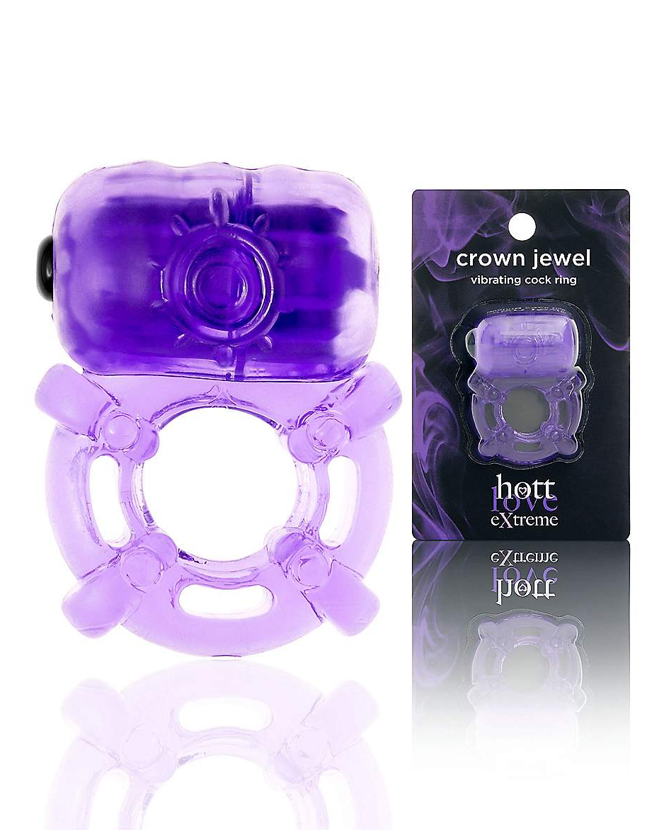 Hott Love Extreme Crown Jewel Vibrating Cock Ring. Available exclusively at Spencer's.
