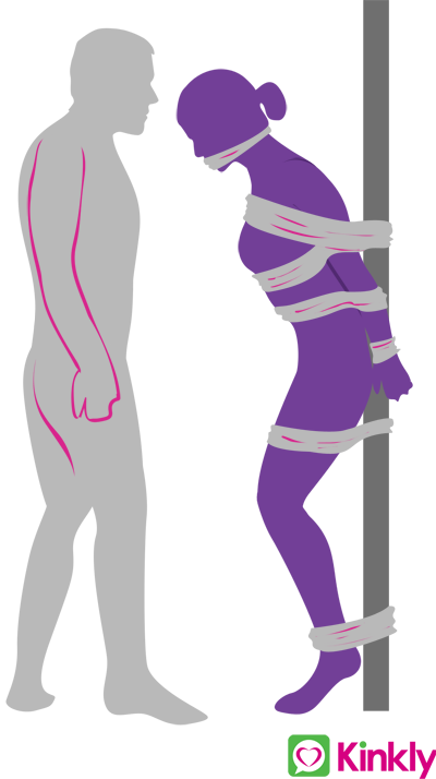 Pole bondage sex position