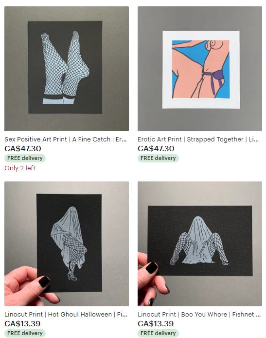 Selection of erotic art prints