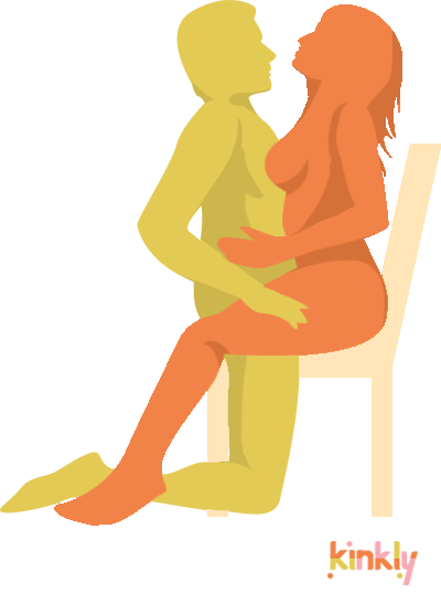 TV Dinner Position. The receiving partner sits at the very back of a dining chair with their legs spread apart. The penetrating partner straddles the dining chair and snuggles in close to penetrate their partner. 
