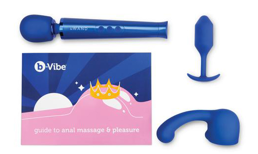 b-vibe anal massage set showing the guide, curve attachment, snug plug and lewand petite