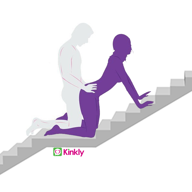diagram of doggy style sex position on stairs