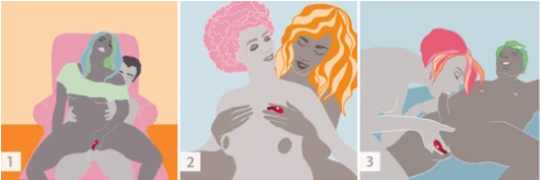 illustrations of how to use the Fun Factory Be.One vibrator