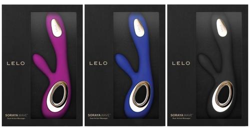 LELO Soraya wave in three colours in its packaging